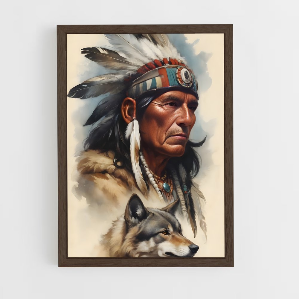 ap-indian chief-8 cadre Bois foncé
