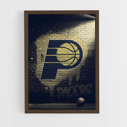 ap-indiana pacers-12 cadre Bois foncé