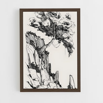 ap-ink drawing-5 cadre Bois foncé