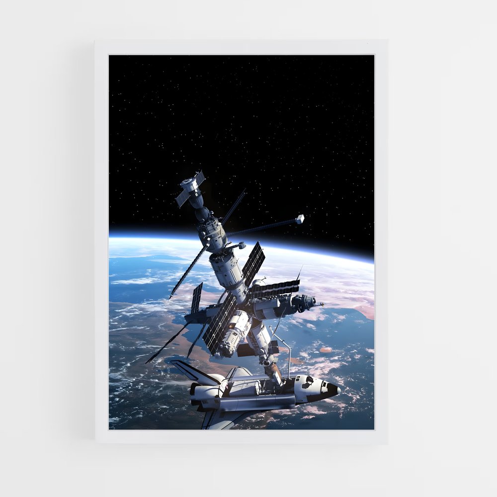 ap-international space station iss-5 cadre Blanc