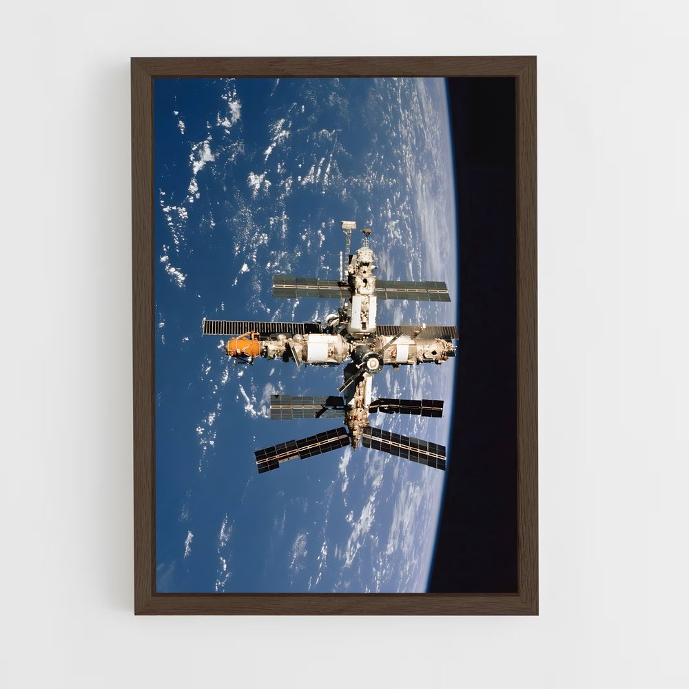 ap-international space station iss-7 cadre Bois foncé