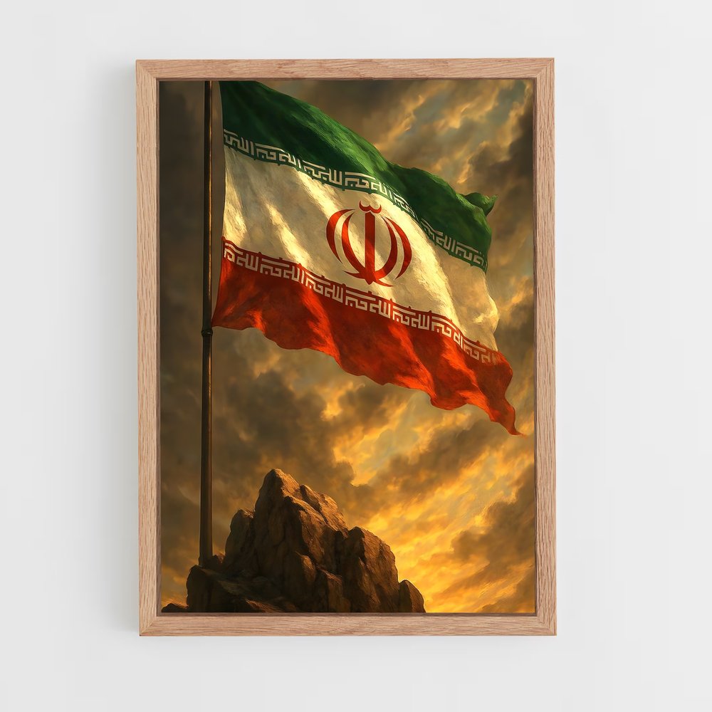 ap-iran flag-1 cadre Bois clair
