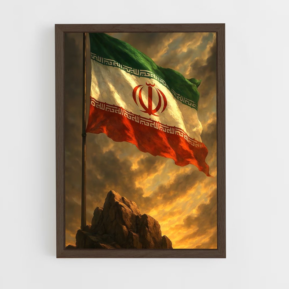 ap-iran flag-1 cadre Bois foncé