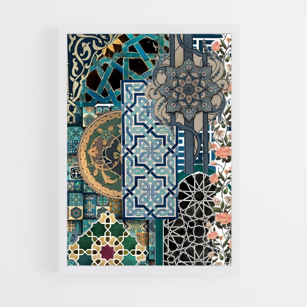 ap-islamic tiles-2 cadre Blanc