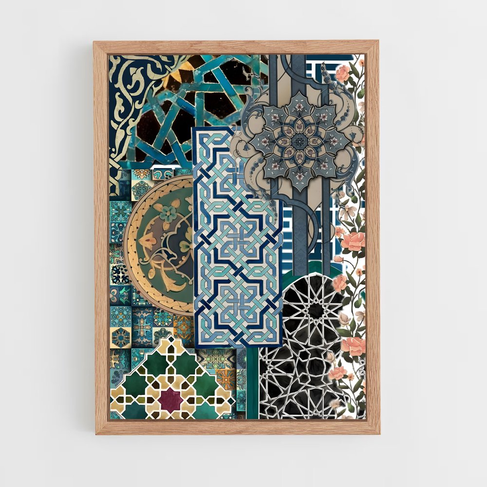 ap-islamic tiles-2 cadre Bois clair