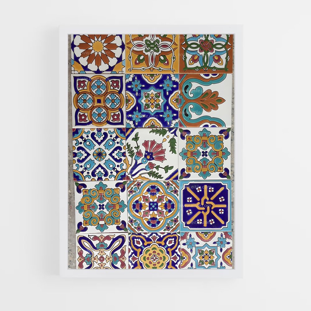 ap-islamic tiles-5 cadre Blanc