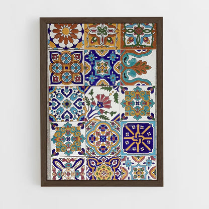 ap-islamic tiles-5 cadre Bois foncé