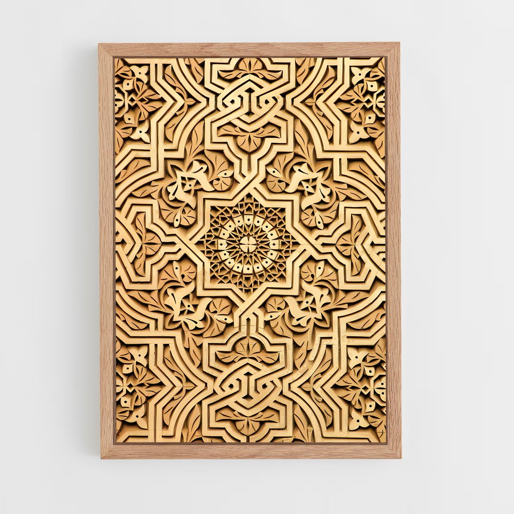 ap-islamic tiles-6 cadre Bois clair