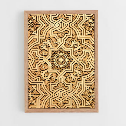 ap-islamic tiles-6 cadre Bois clair