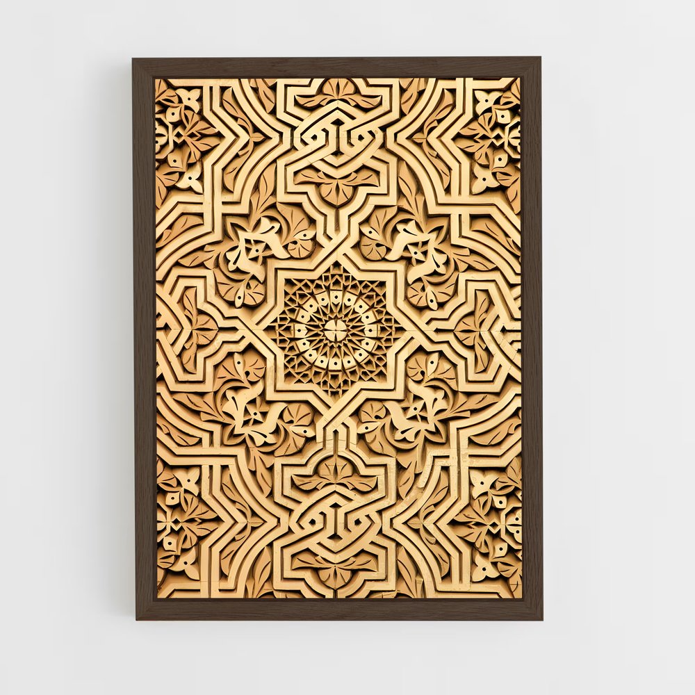 ap-islamic tiles-6 cadre Bois foncé