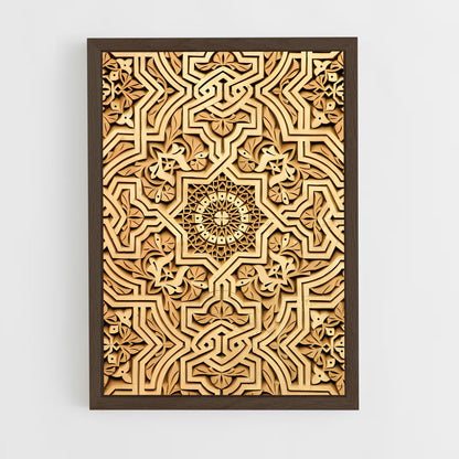 ap-islamic tiles-6 cadre Bois foncé