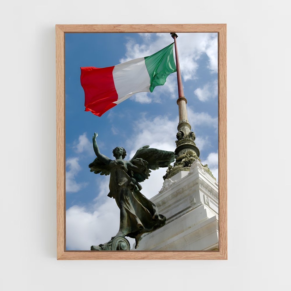 ap-italy flag-1 cadre Bois clair