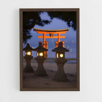 ap-itsukushima shrine-1 cadre Bois foncé