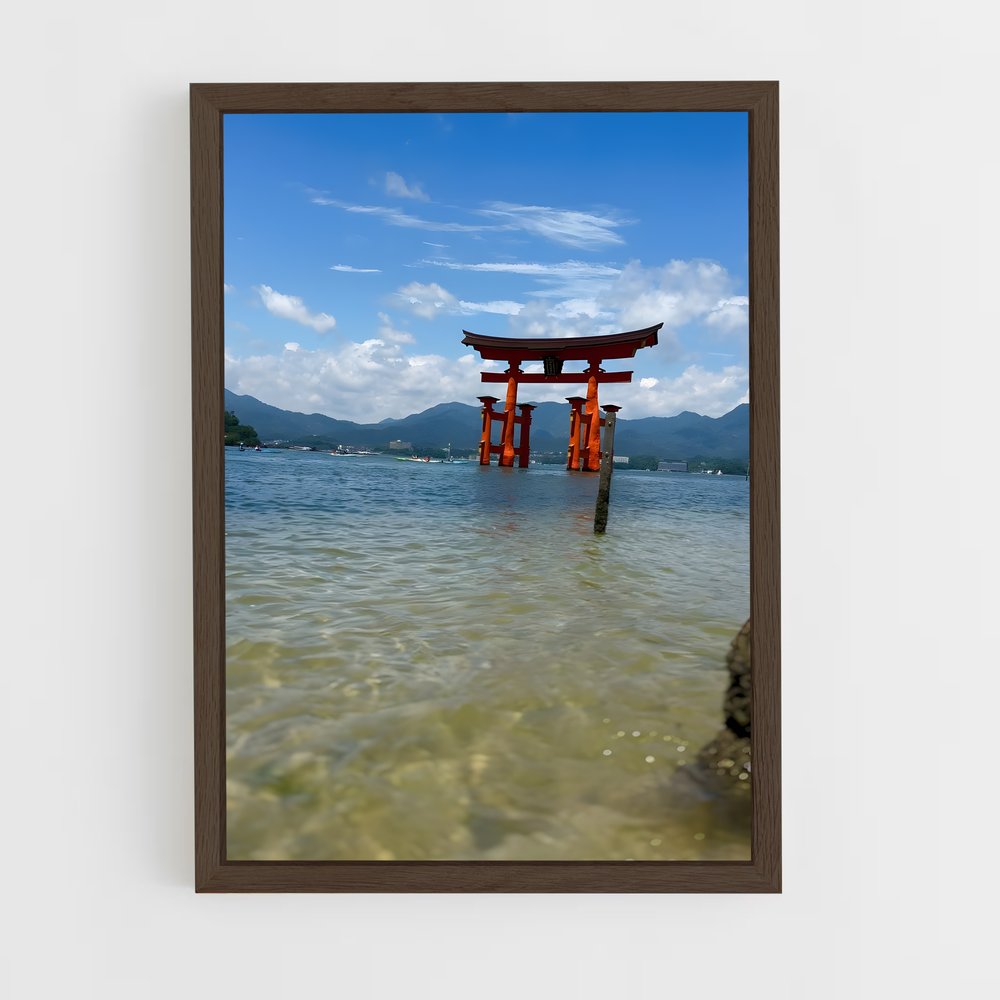 ap-itsukushima shrine-2 cadre Bois foncé