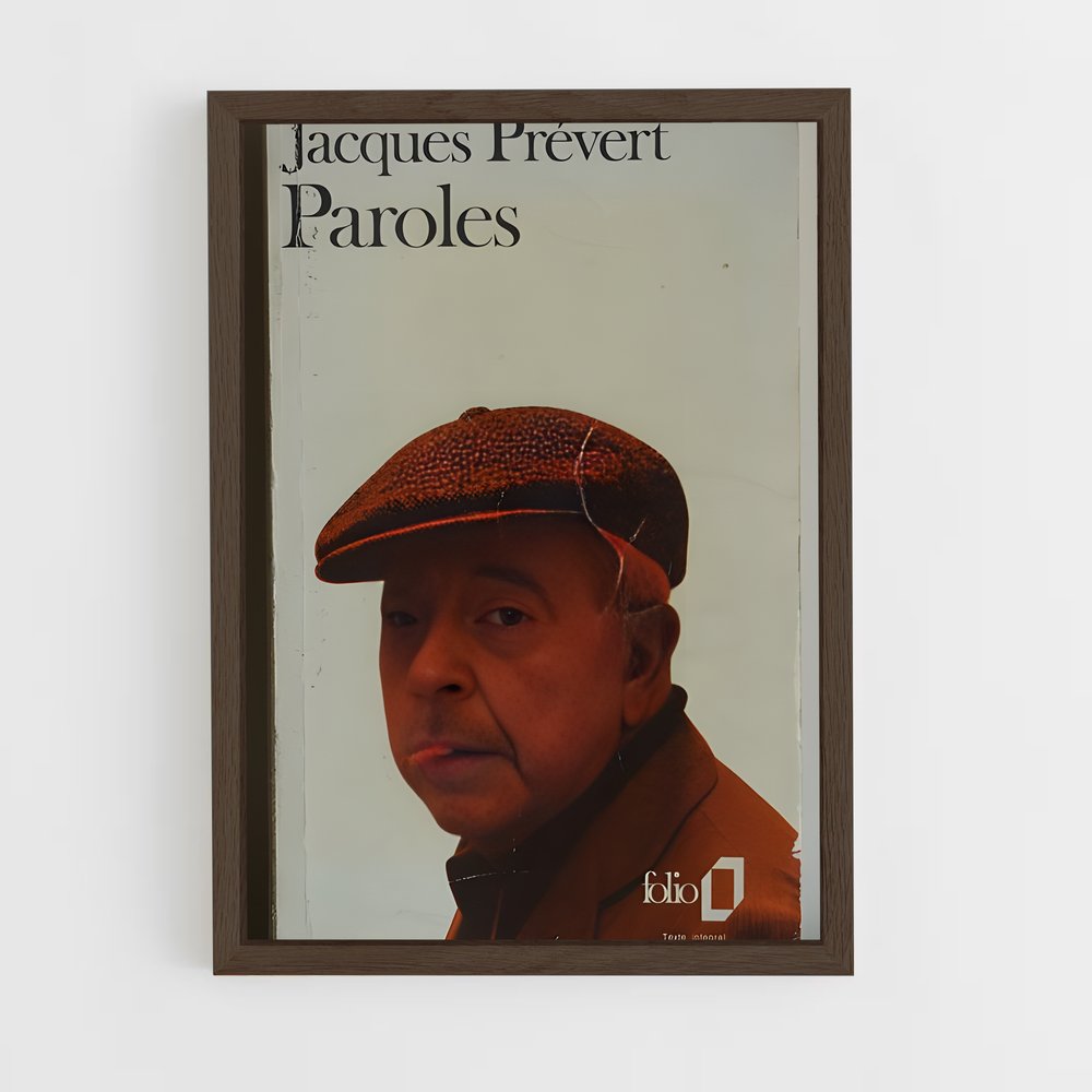 ap-jacques prevert-3 cadre Bois foncé