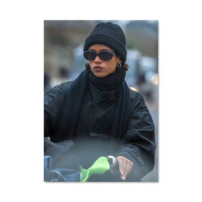 Poster Mademoiselle en Moto