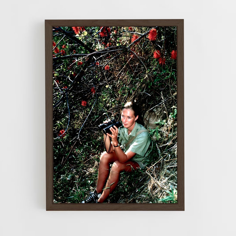 ap-jane goodall-4 cadre Bois foncé
