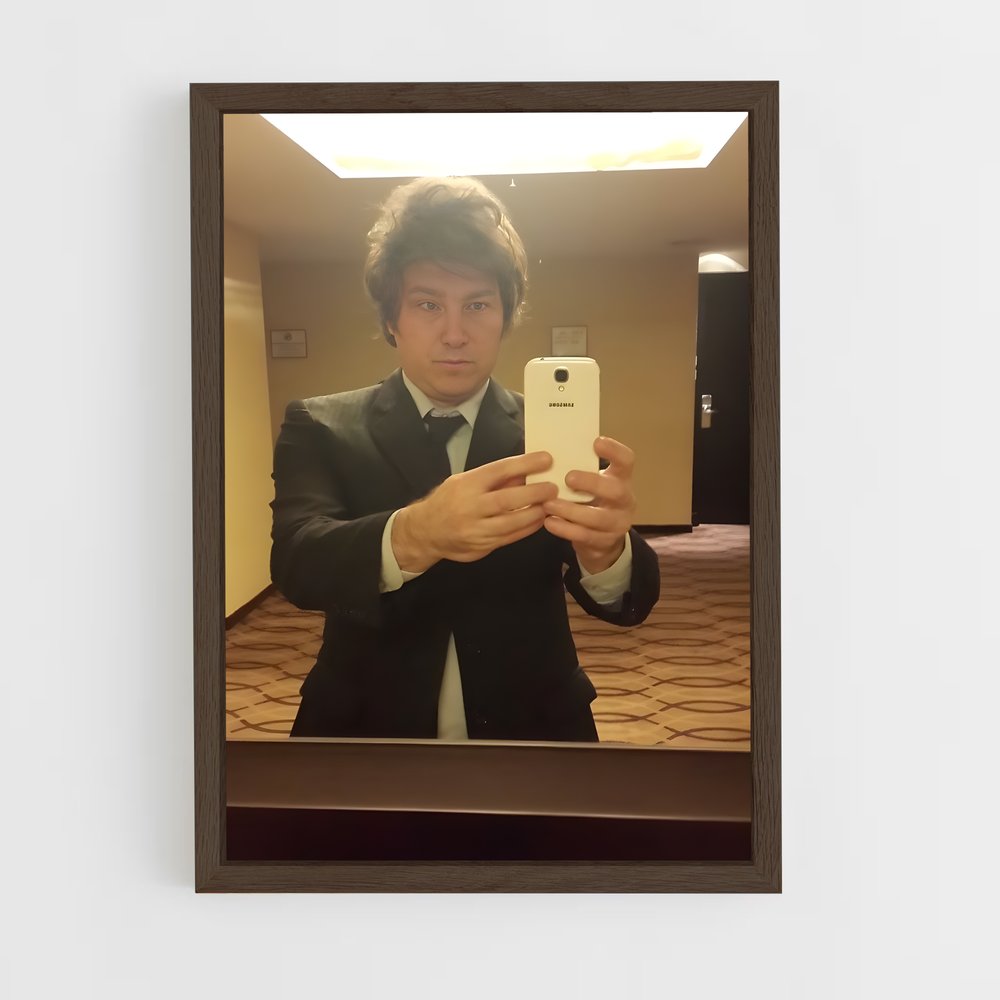 ap-javier milei-2 cadre Bois foncé