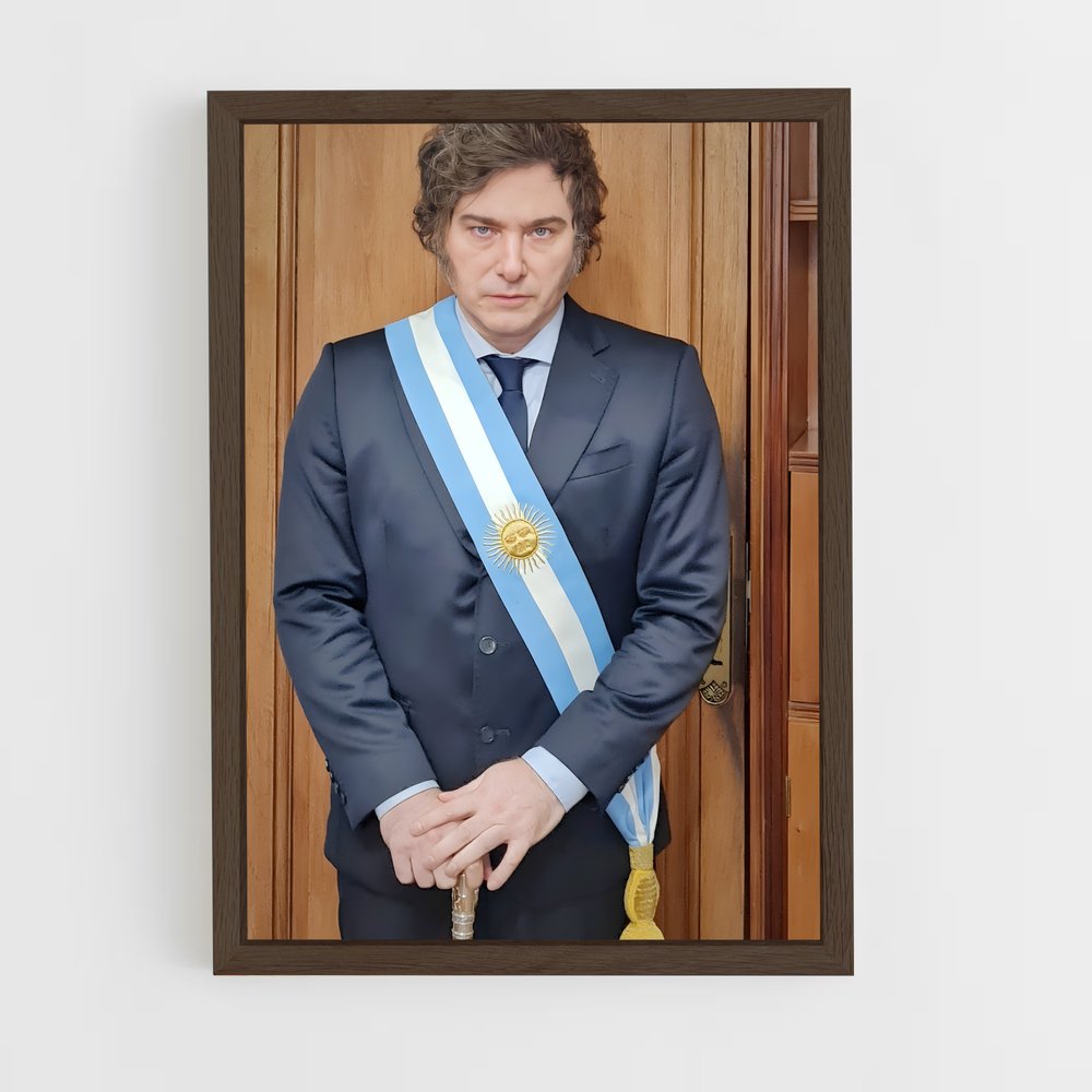 ap-javier milei-3 cadre Bois foncé