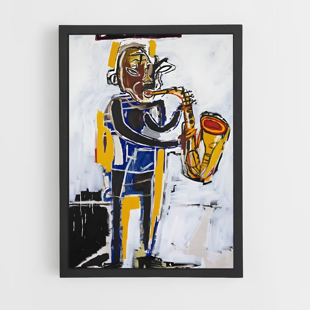 ap-jean-michel basquiat-5 cadre Noir