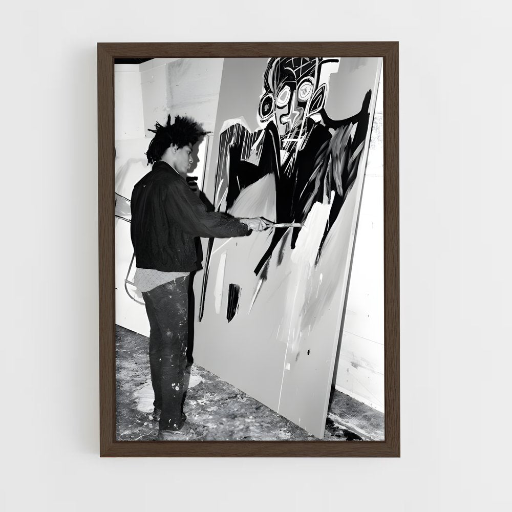 ap-jean-michel basquiat-6 cadre Bois foncé