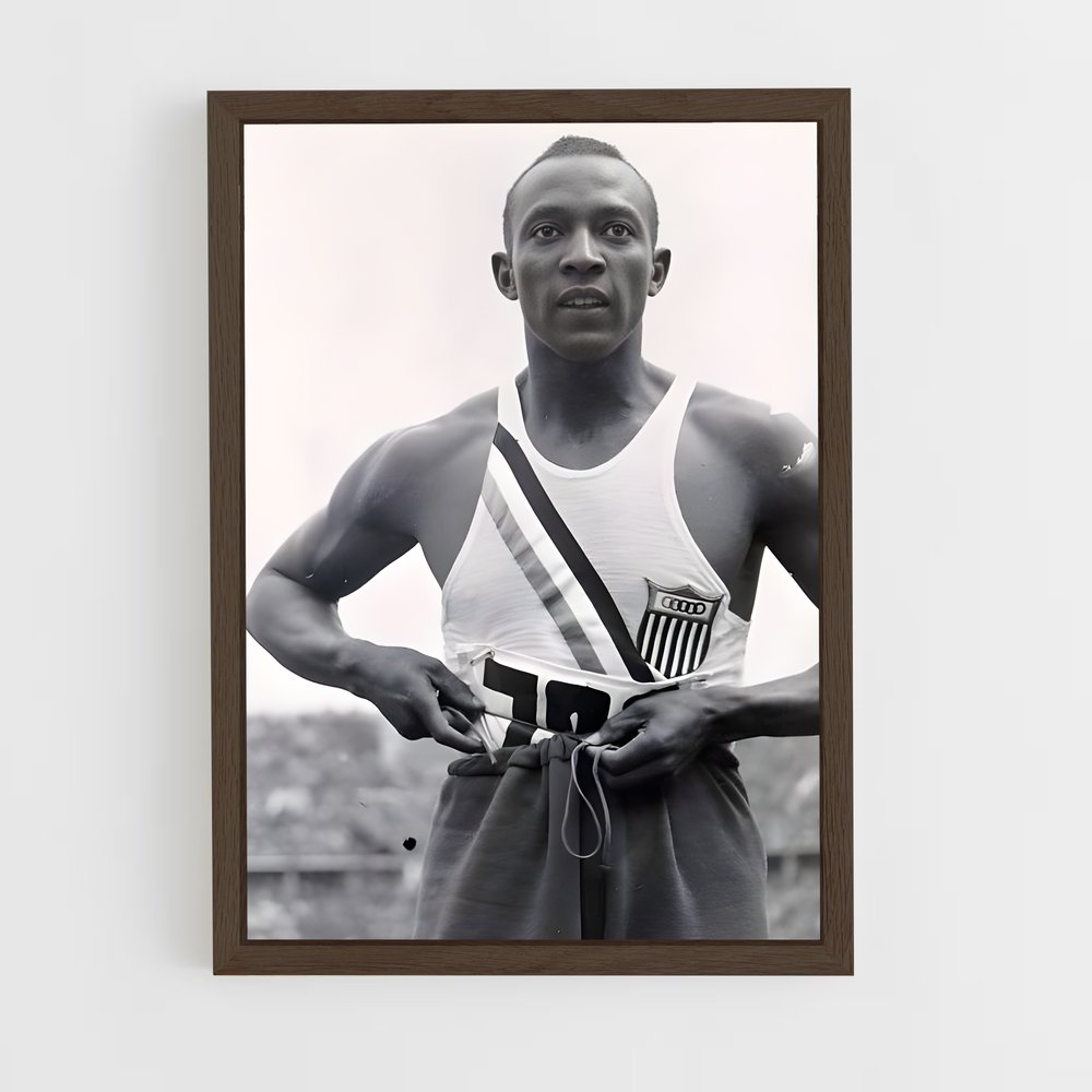 ap-jesse owens-1 cadre Bois foncé
