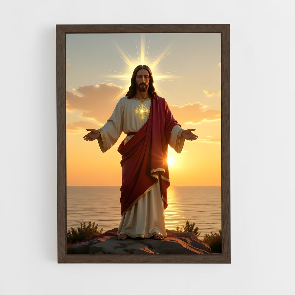 ap-jesus christ-12 cadre Bois foncé