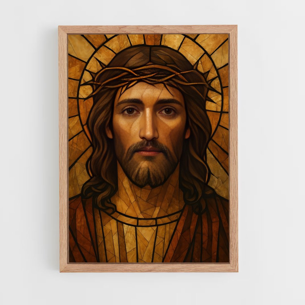 ap-jesus christ-14 cadre Bois clair