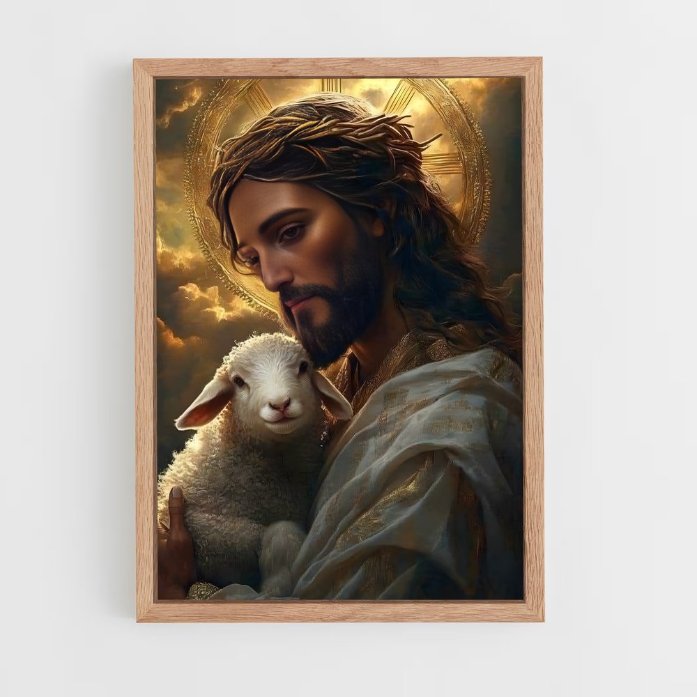 ap-jesus christ-17 cadre Bois clair