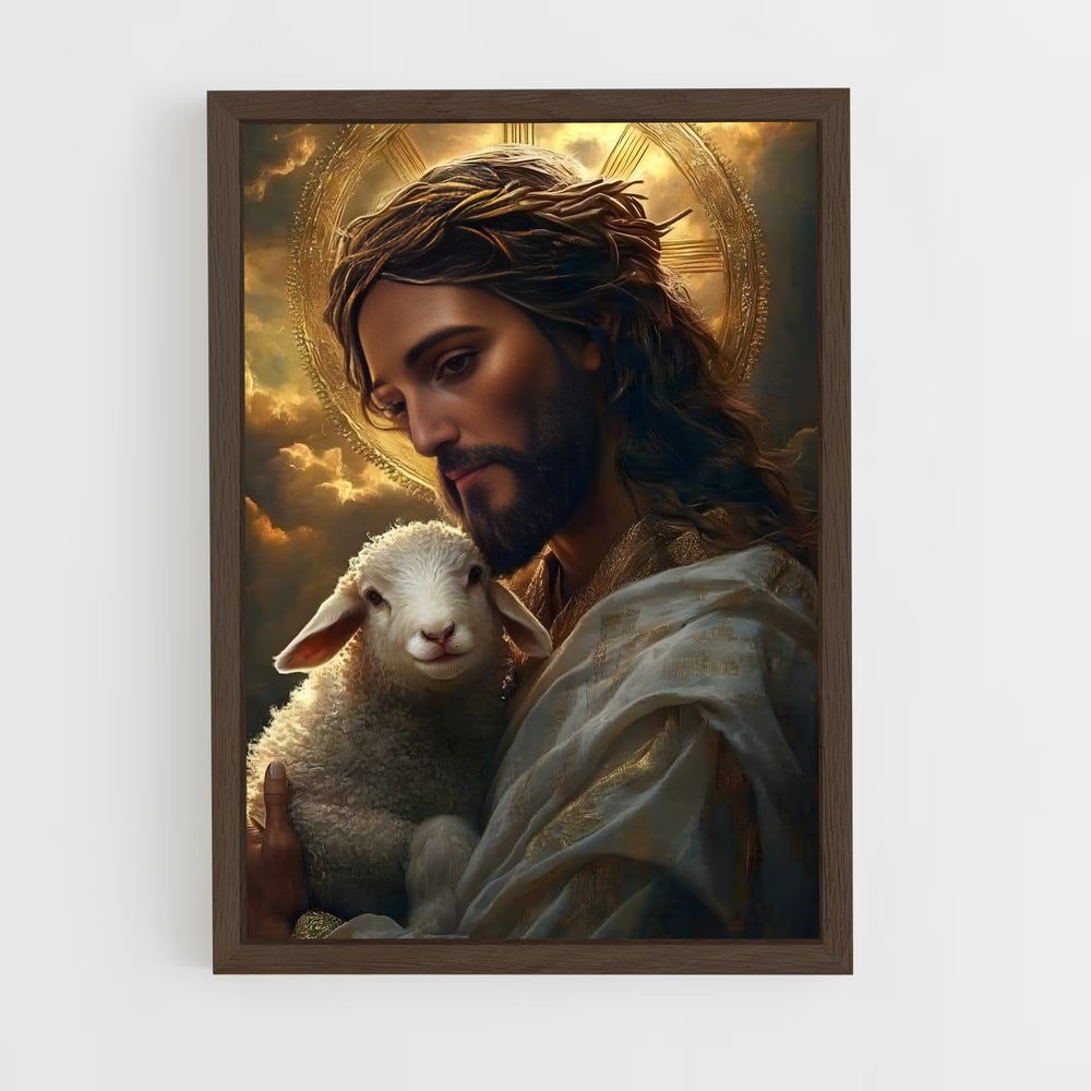 ap-jesus christ-17 cadre Bois foncé