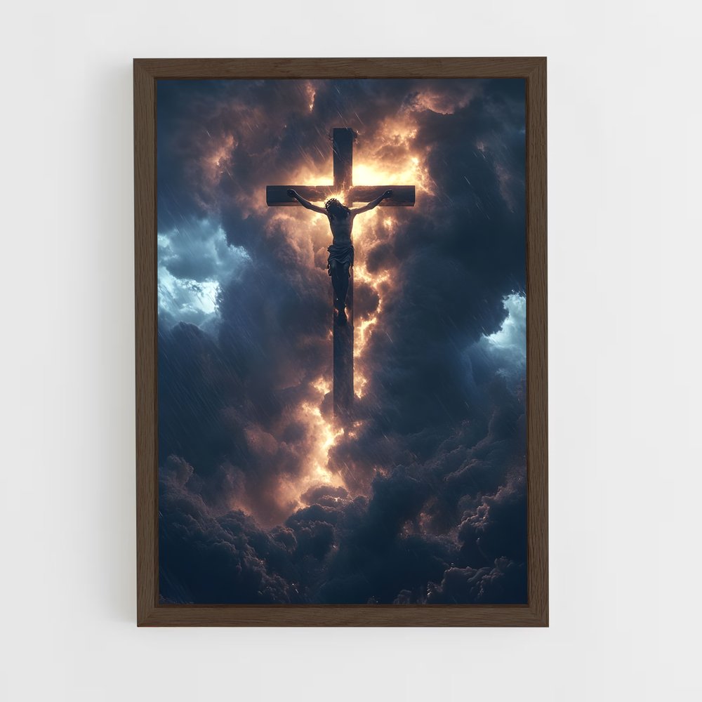 ap-jesus christ-19 cadre Bois foncé