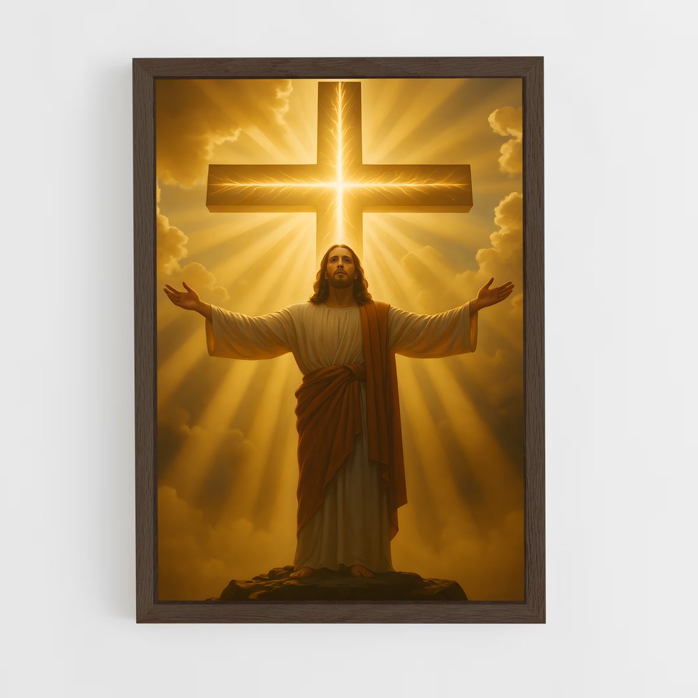 ap-jesus christ-4 cadre Bois foncé