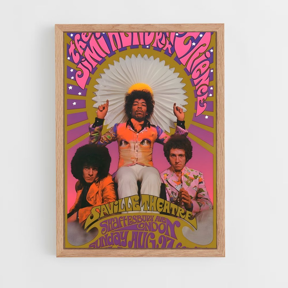ap-jimi hendrix experience-1 cadre Bois clair