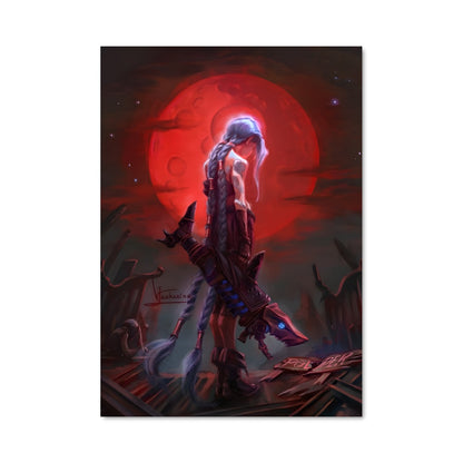 Poster Lame de Lune Rouge