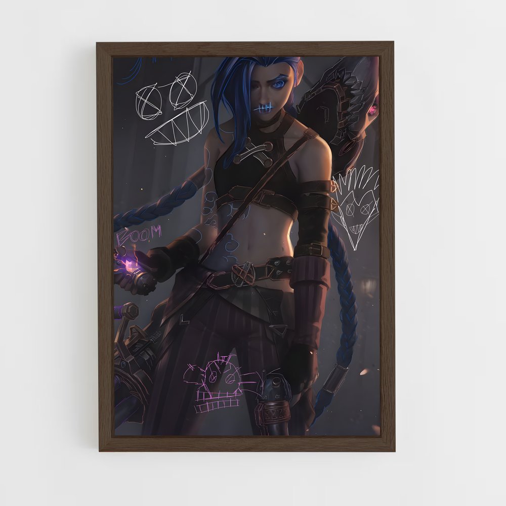 ap-jinx lol-9 cadre Bois foncé