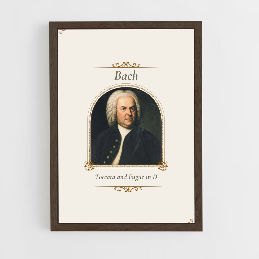 ap-johann sebastian bach-3 cadre Bois foncé