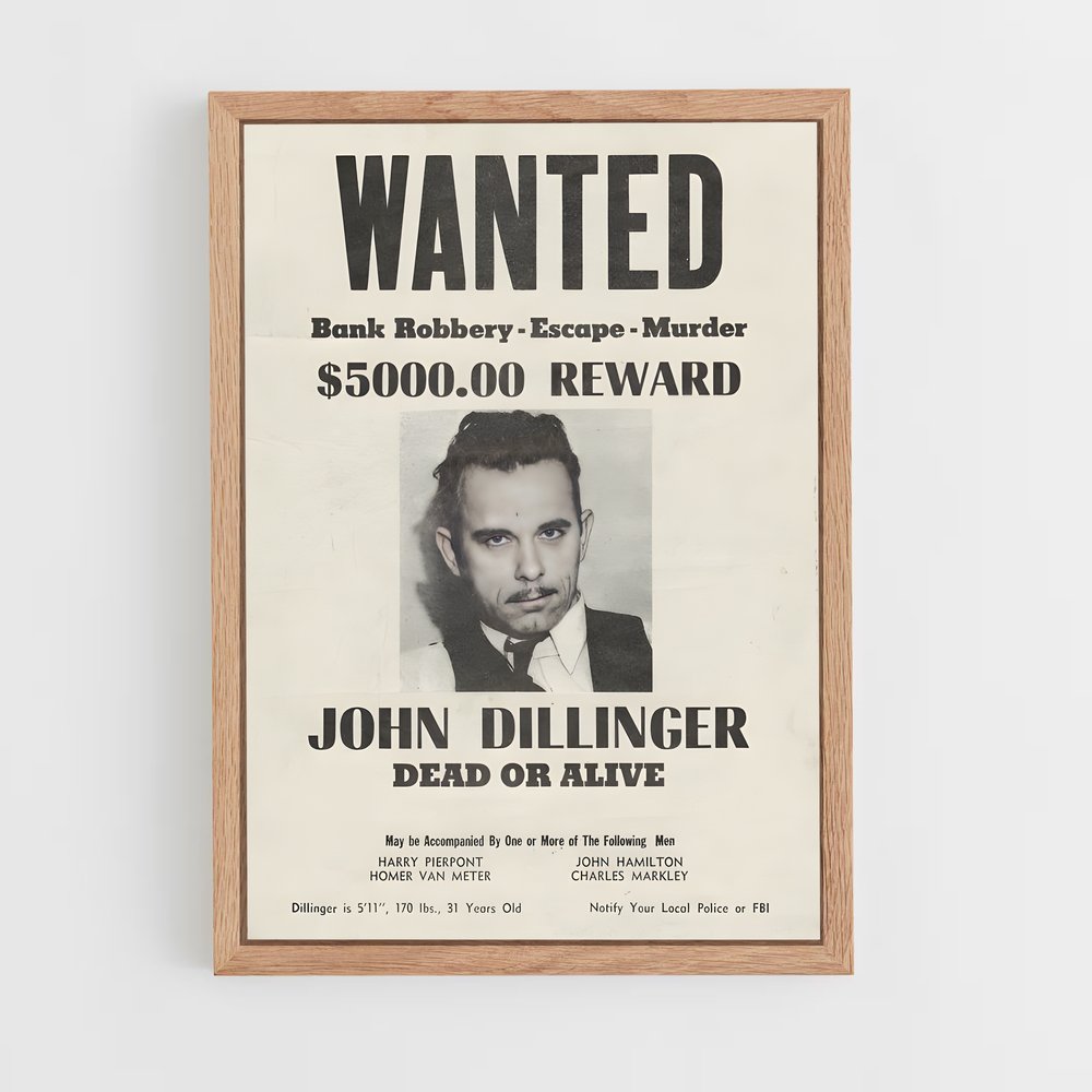 ap-john dillinger-4 cadre Bois clair