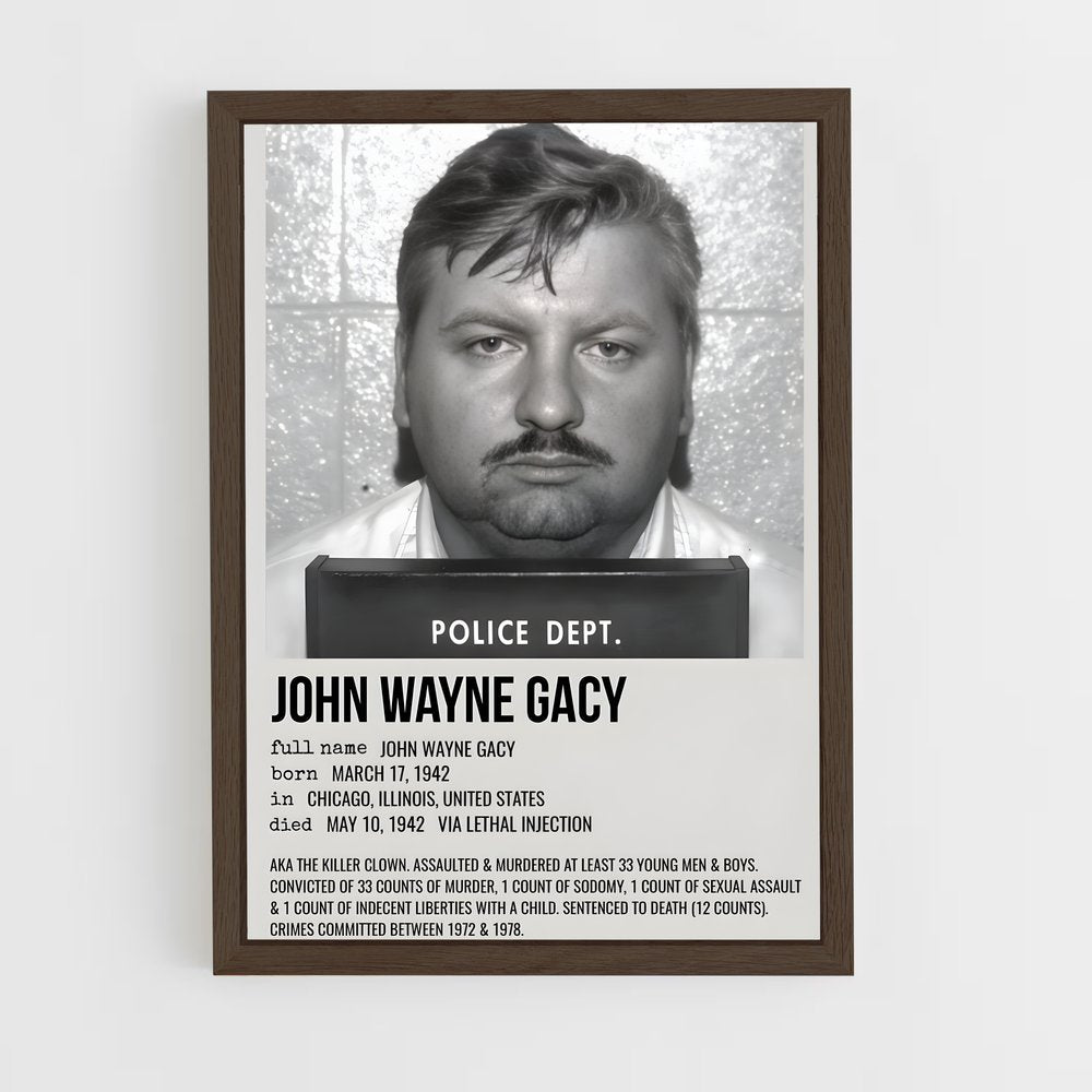 ap-john wayne gacy-1 cadre Bois foncé