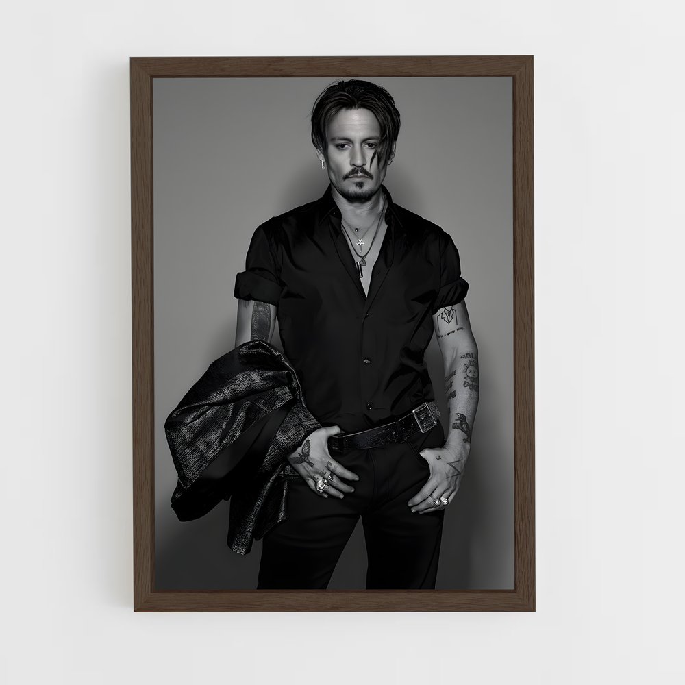 ap-johnny depp-8 cadre Bois foncé