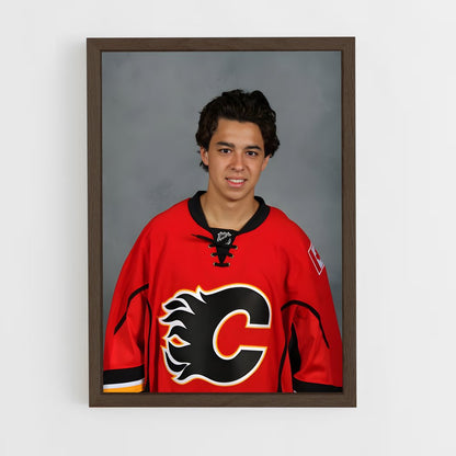 ap-johnny gaudreau-4 cadre Bois foncé