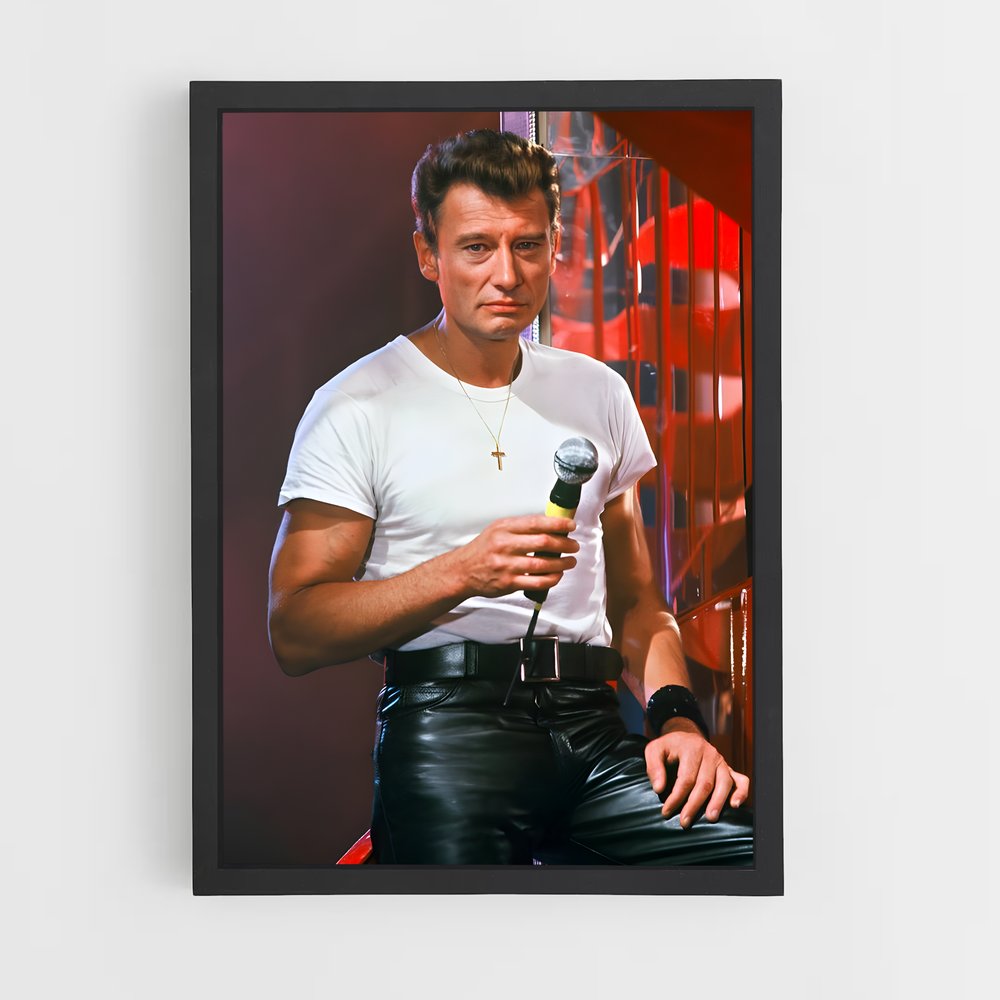 ap-johnny hallyday-9 cadre Noir