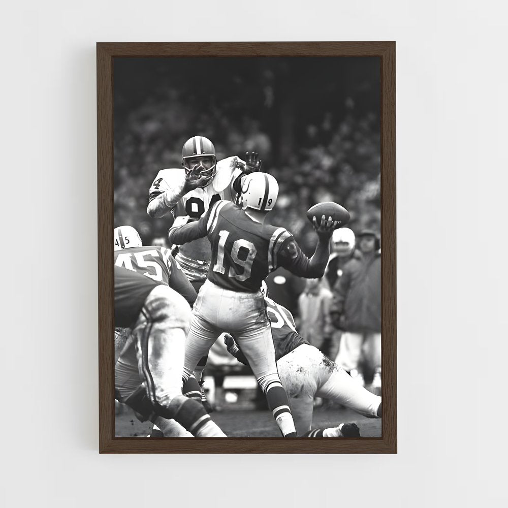 ap-johnny unitas-8 cadre Bois foncé