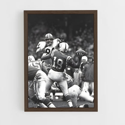 ap-johnny unitas-8 cadre Bois foncé