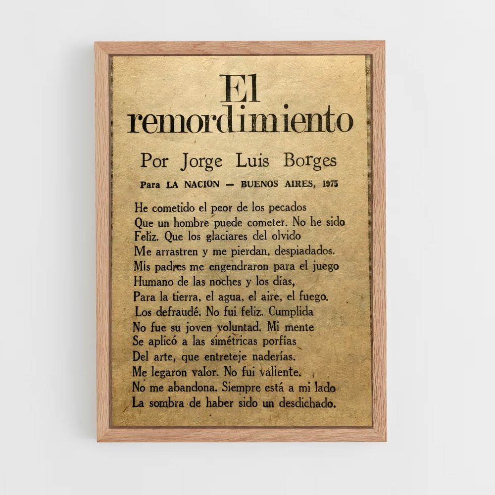 ap-jorge luis borges-3 cadre Bois clair