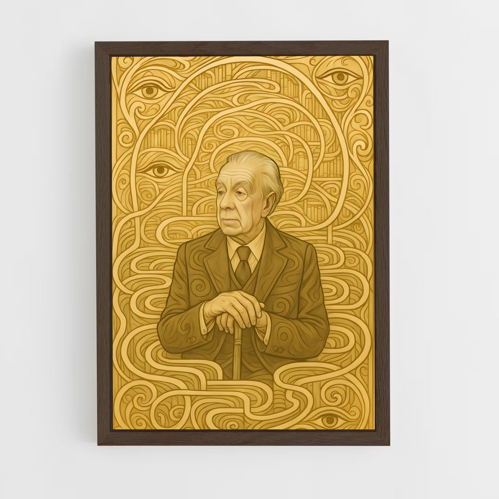 ap-jorge luis borges-5 cadre Bois foncé