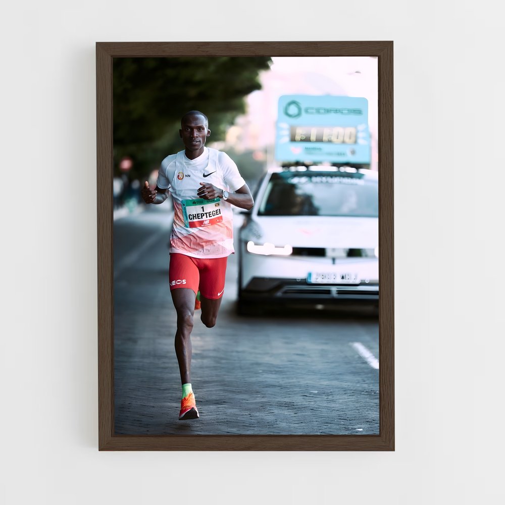 ap-joshua cheptegei-2 cadre Bois foncé
