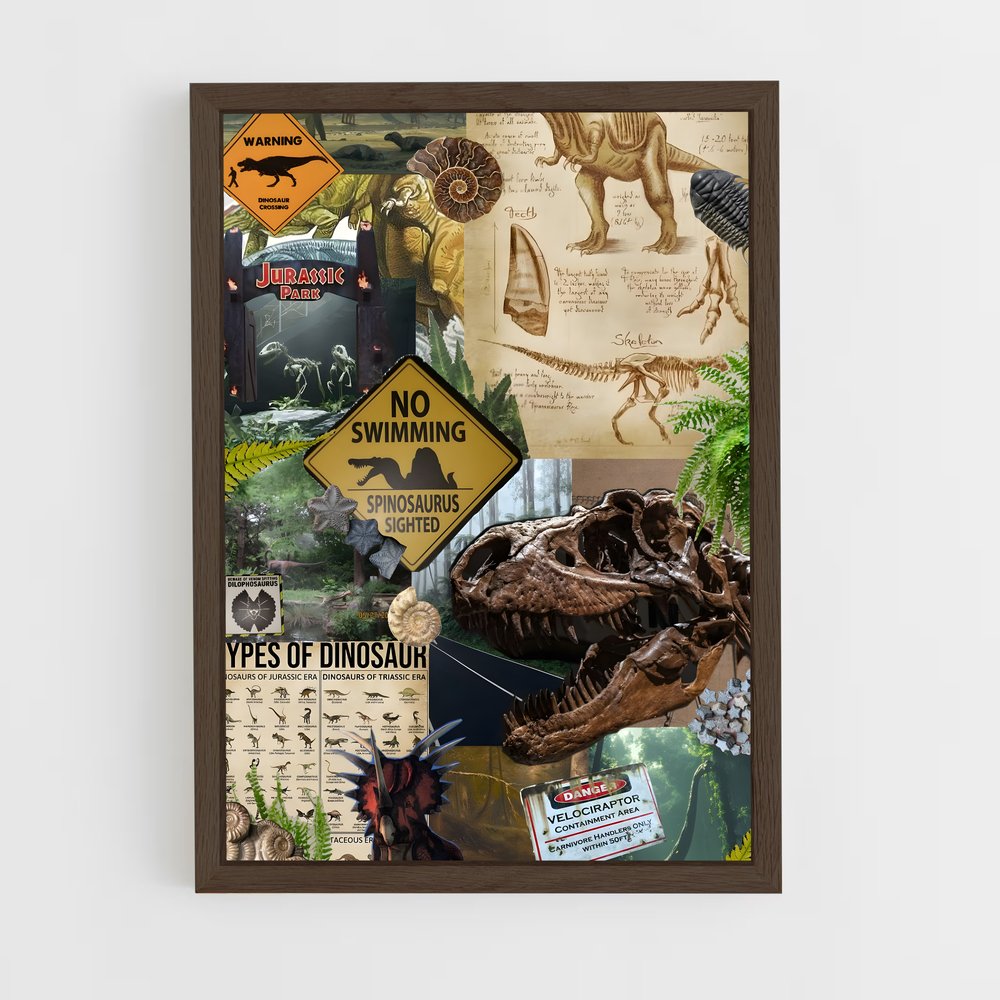 ap-jurassic park-3 cadre Bois foncé