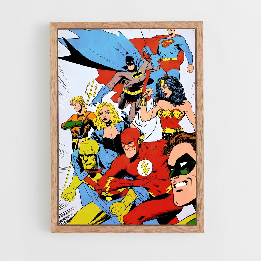 ap-justice league-1 cadre Bois clair