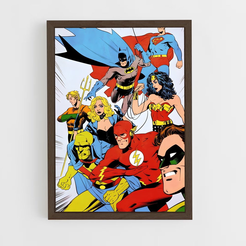 ap-justice league-1 cadre Bois foncé