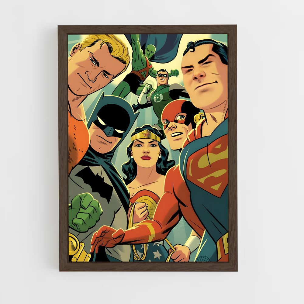 ap-justice league-11 cadre Bois foncé
